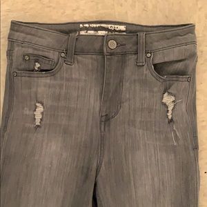 Fashionnova grey ripped high waisted skinny jeans